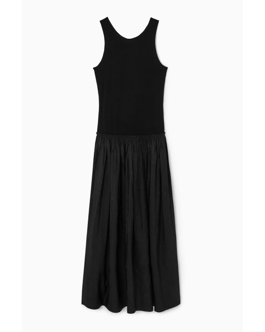 COS Black Dropped-waist Maxi Dress