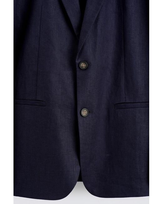 COS Blue Single-Breasted Linen Blazer for men