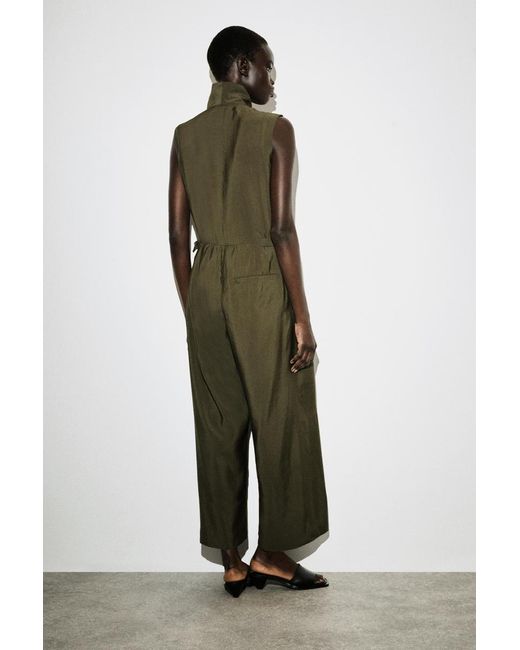 COS Green Shawl-Collar Utility Jumpsuit