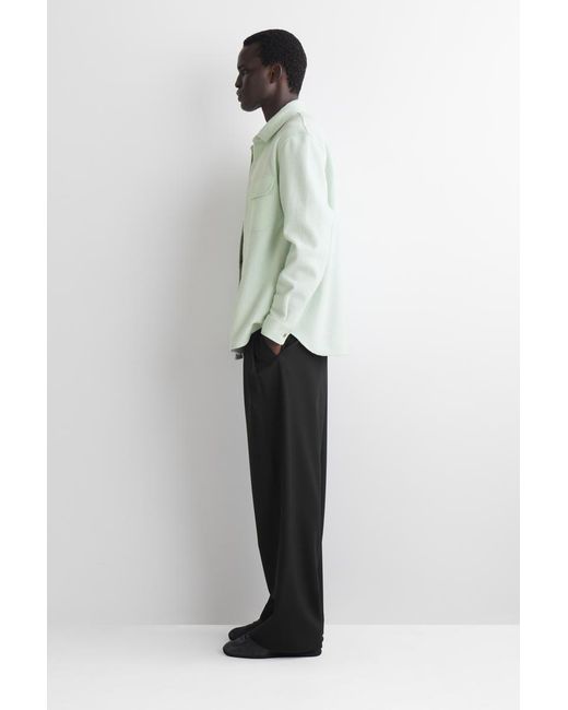 COS Green Boiled-Wool Overshirt for men