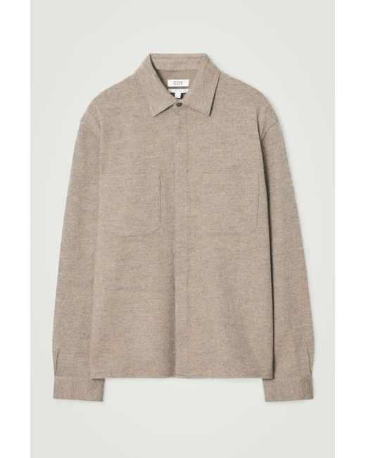 COS Natural Relaxed Boiled-wool Overshirt for men