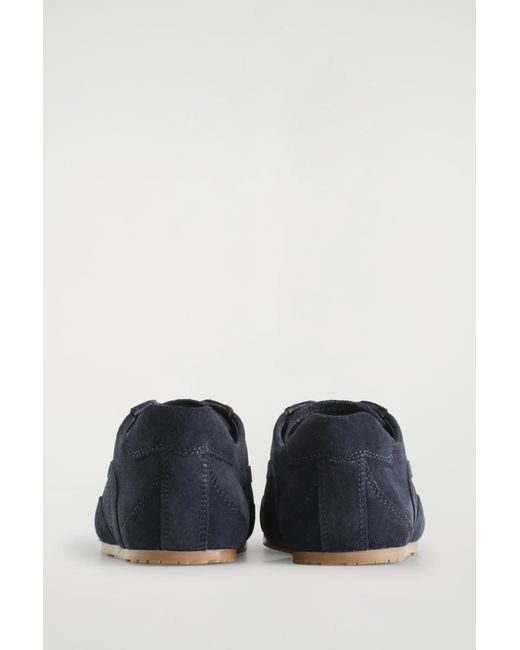 COS Blue Minimal Leather Trainers