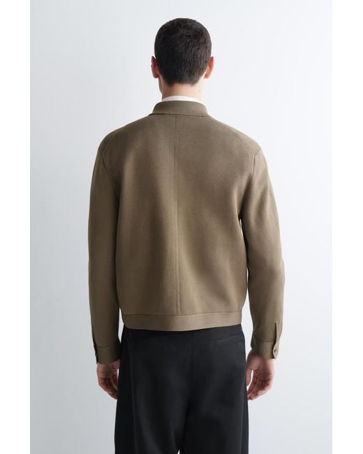 COS Brown Knitted Cotton Jacket for men