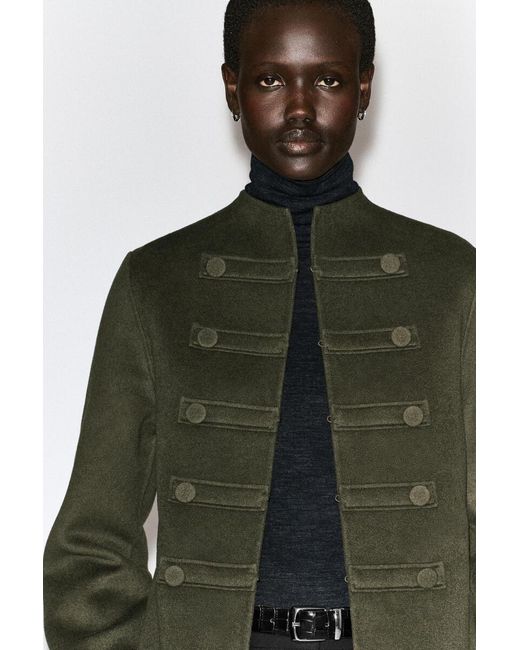 COS Green Double-Faced Wool Uniform Jacket
