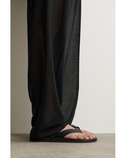 COS Black Sculpted Leather Flip Flops