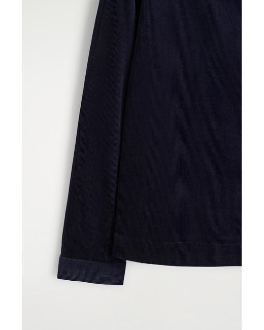 COS Blue Straight-Neck Corduroy Top