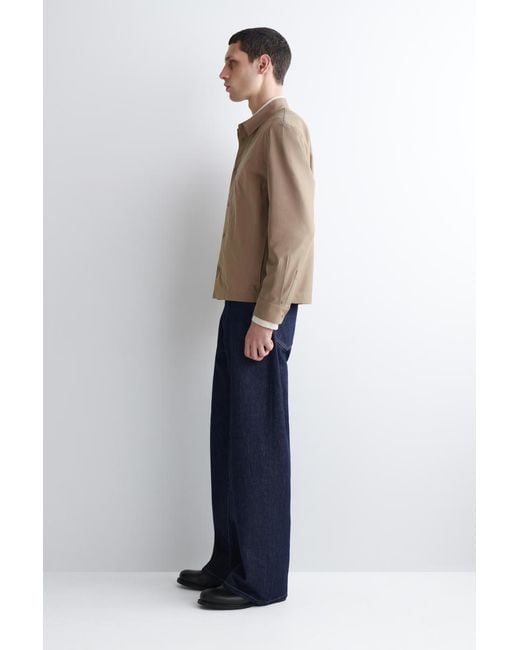 COS Natural Contrast-Panel Cotton Overshirt for men