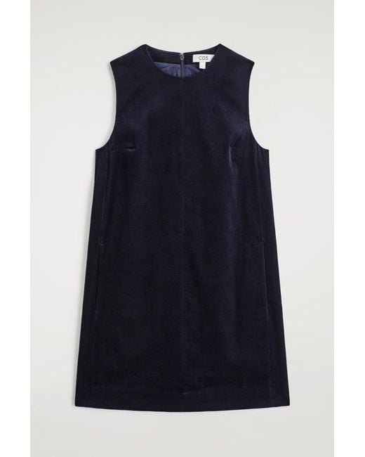 COS Blue Corduroy Mini Shift Dress