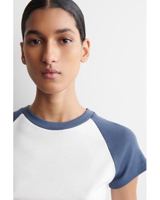 COS Blue Slim Cotton T-Shirt