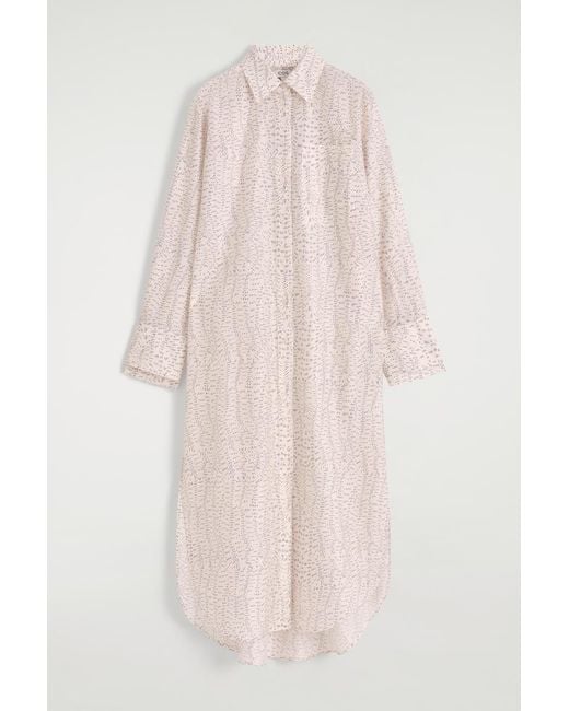 COS Pink Printed Fluid Shirt Dress