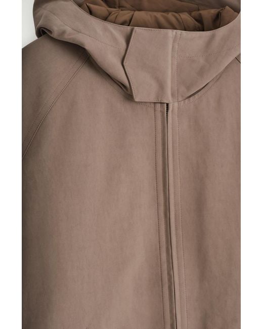 COS Natural Technical Cotton Hooded Jacket for men