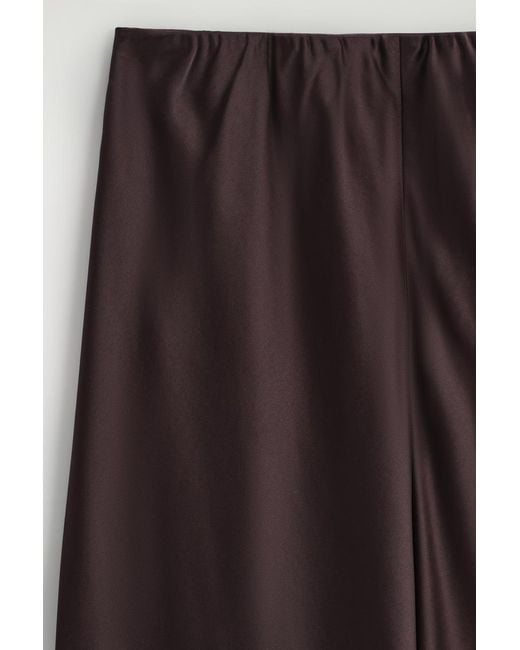 COS Brown Satin Wide-Leg Trousers
