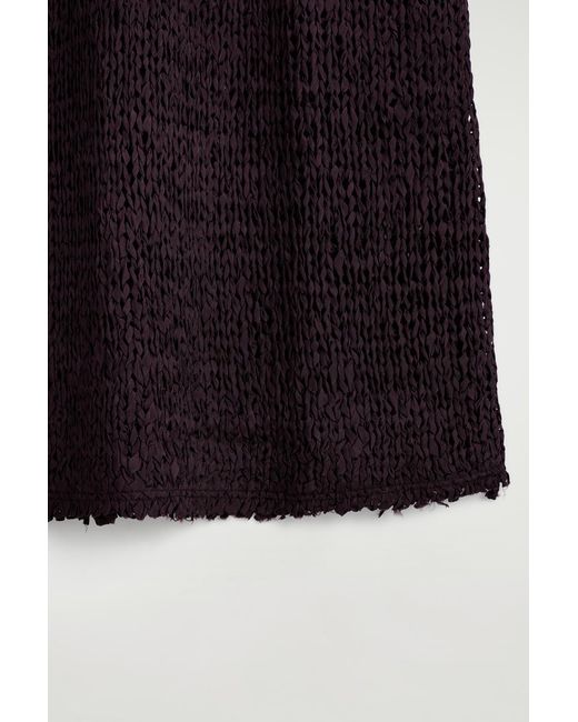 COS Blue Crochet-Knit Tape-Yarn Midi Dress