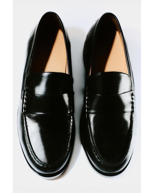 COS White Leather Penny Loafers for men