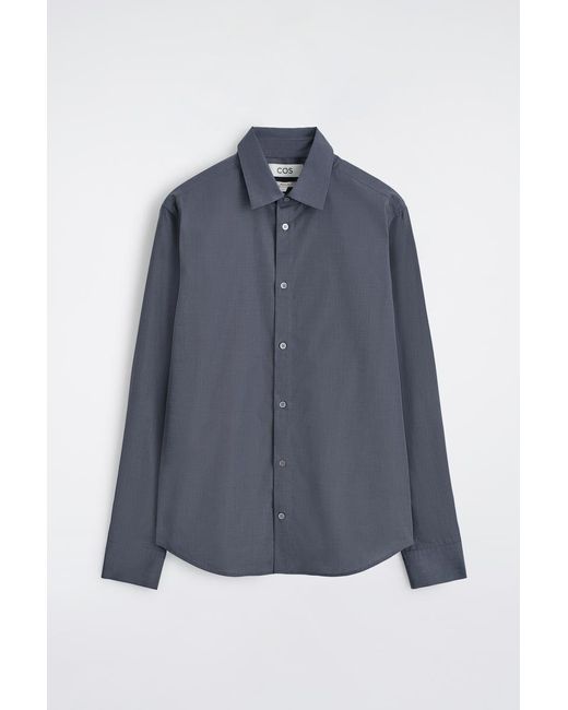 COS Blue Tailored Cotton Shirt for men