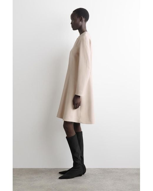 COS Natural Tailored V-Neck Mini Dress
