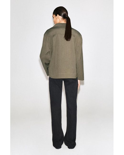 COS Green Crinkled-Jersey Shirt