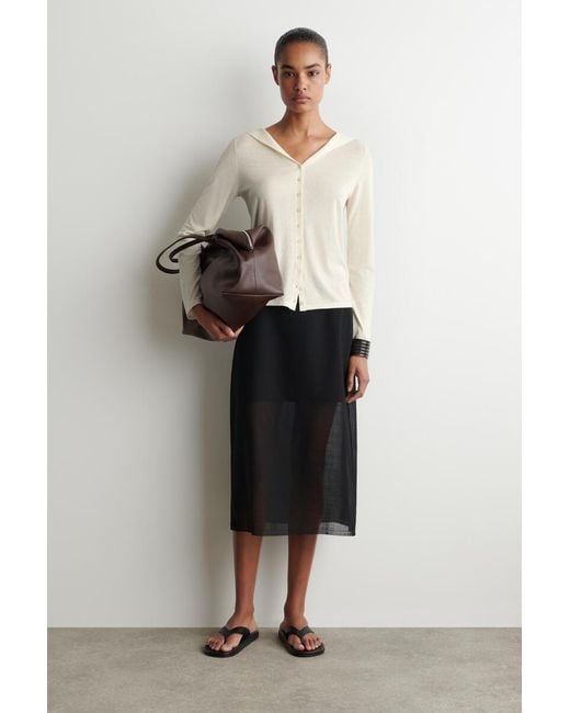 COS Natural Sailor-Collar Knitted Cotton-Silk Shirt