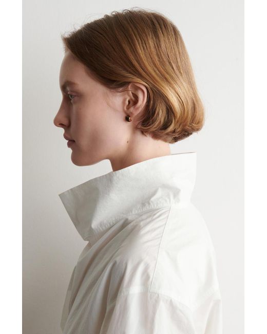 COS Brown Mini Half-Hoop Earrings