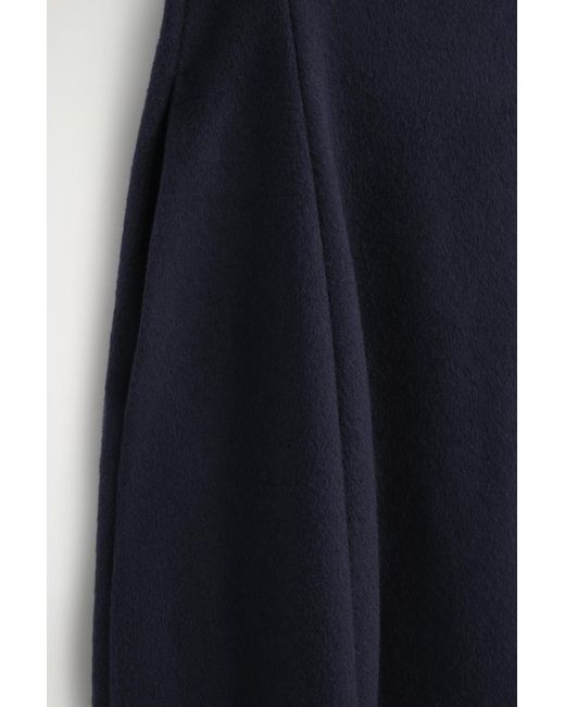COS Blue Sculpted Brushed-Wool Midi Dress