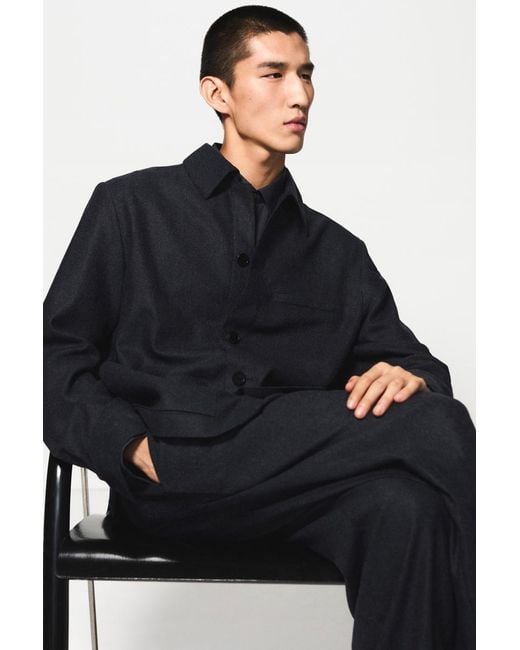 COS Blue Wool Tapered Trousers for men