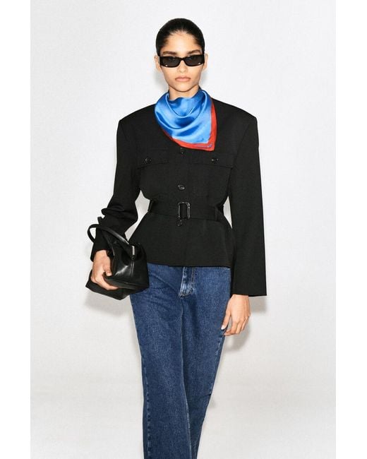COS Black Belted Peplum Jacket