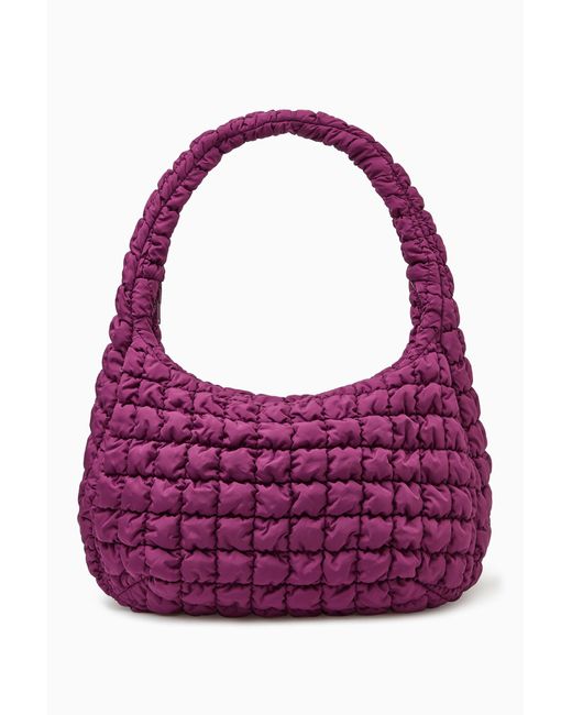 COS Purple Oversized Quilted Crossbody