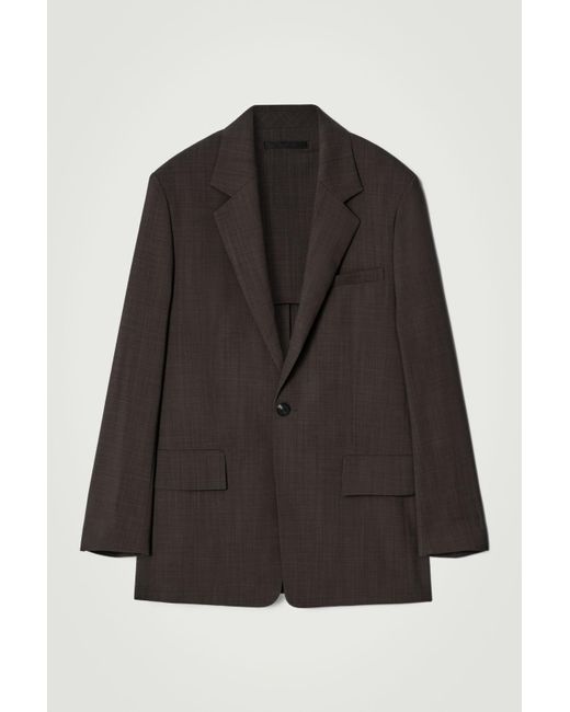 COS Black Fluid Wool Blazer for men