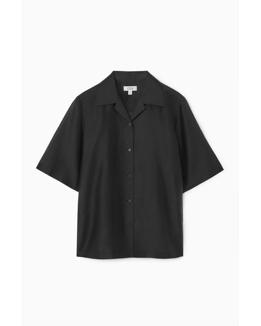 COS Black Sheer Short-sleeved Shirt