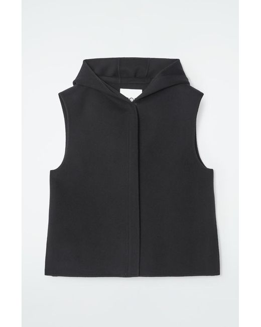 COS Black Double-Faced Hybrid Hooded Gilet