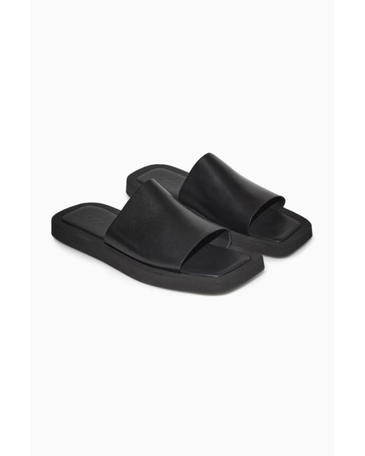 cos leather slides