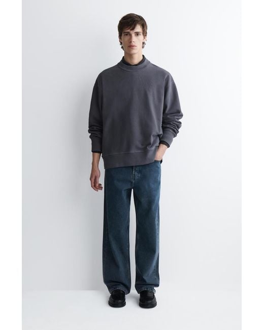 COS Blue Relaxed Washed-cotton Sweatshirt for men
