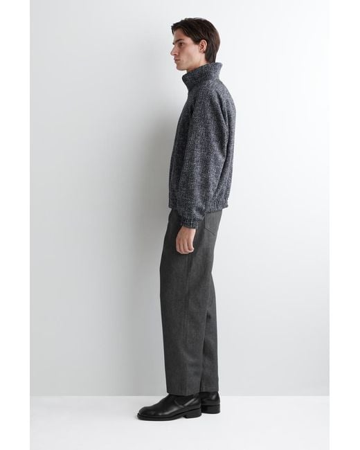 COS Gray Tweed Track Jacket for men