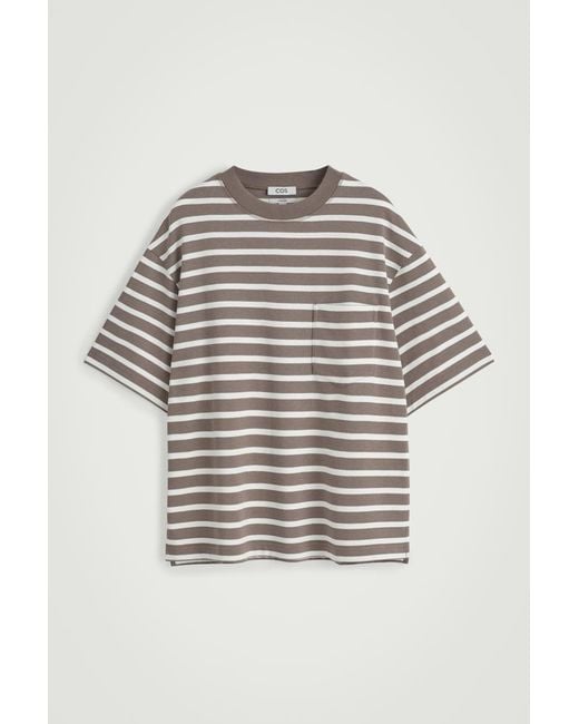 COS Gray Oversized Heavyweight Cotton T-Shirt for men