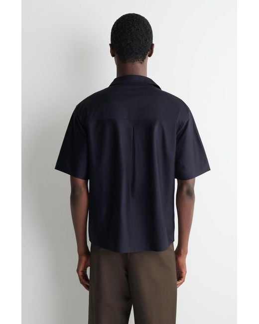 COS Blue Striped Cotton Jacquard Shirt for men
