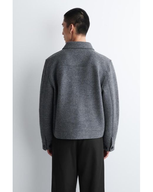COS Gray Boiled-Wool Jacket for men