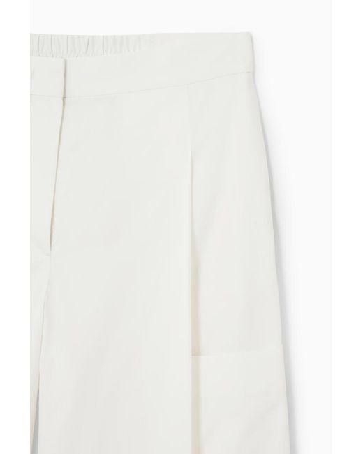 COS White Elasticated Pleated Culottes