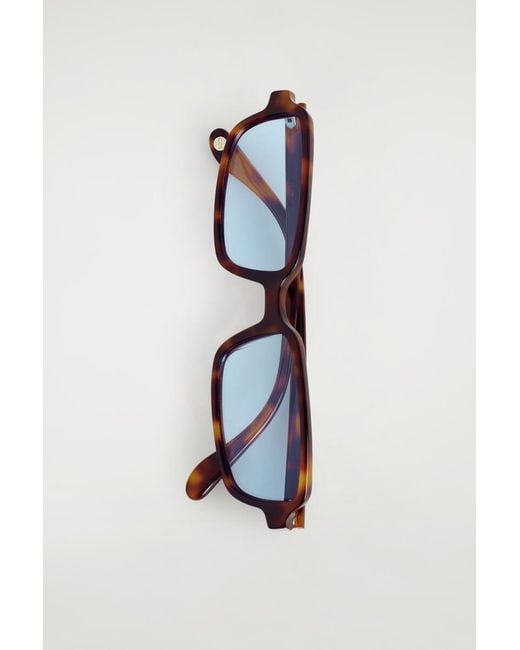 COS White Slim Rectangular Sunglasses