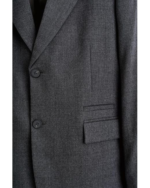 COS Gray Single-Breasted Wool Blazer for men