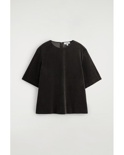 COS Black Corduroy Top