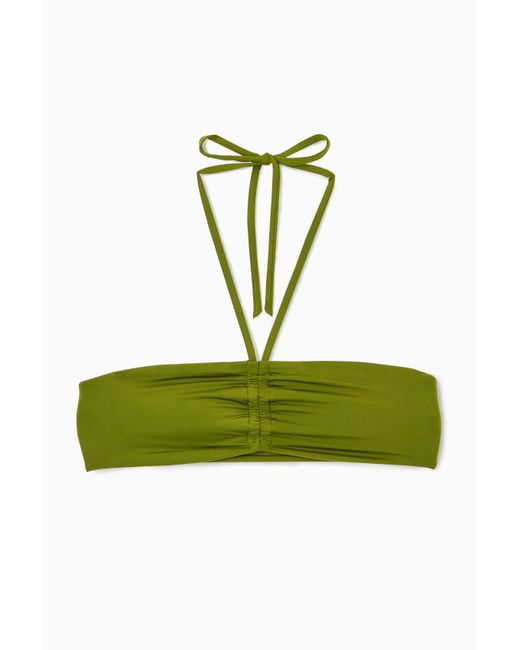 COS Green Halterneck Bandeau Bikini Top