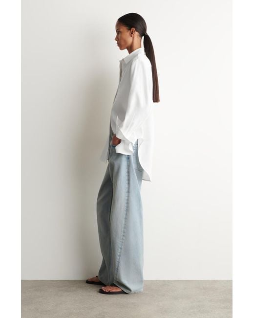 COS White Longline Linen Shirt