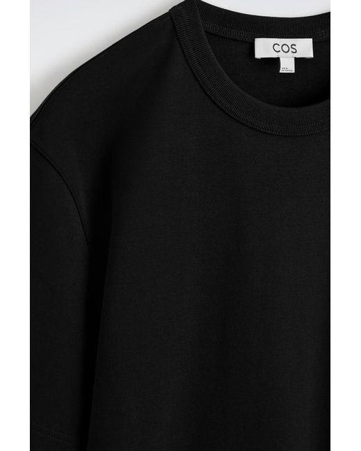 COS Black Interlock Cotton Crew-Neck T-Shirt for men