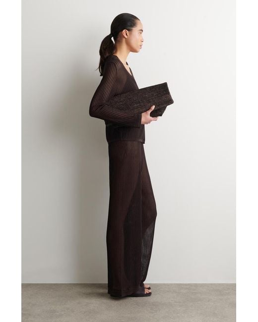 COS Brown Scuba Square-Toe Mules