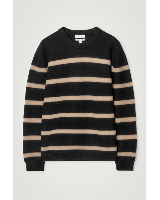 COS Black Boiled-wool Crew-neck Jumper for men