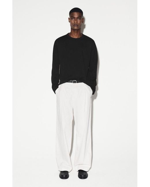 COS Black Relaxed Jersey Interlock Long-sleeved T-shirt for men