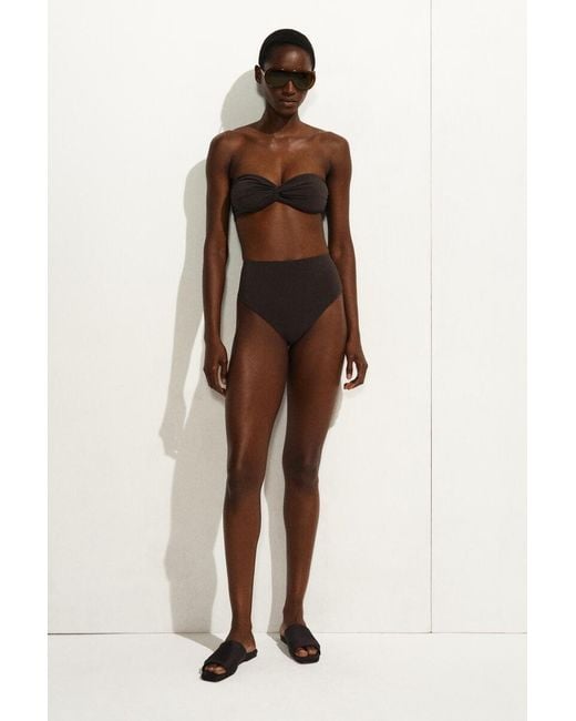 COS Brown Textured High-Waisted Bikini Briefs