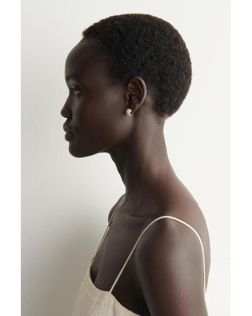 COS Yellow Mini Half-Hoop Earrings