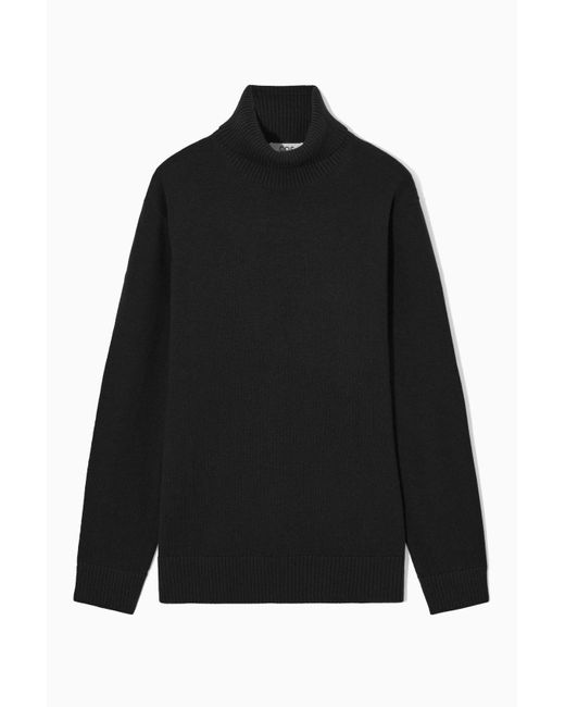 COS Black Wool-cashmere Turtleneck Sweater for men
