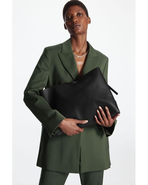 COS Folded Leather Large Shoulder Bag in Black Lyst UK